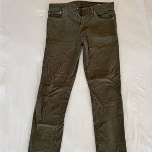 Mens Size 31 - Outerknown Townes Corduroy Trousers - Olive Green